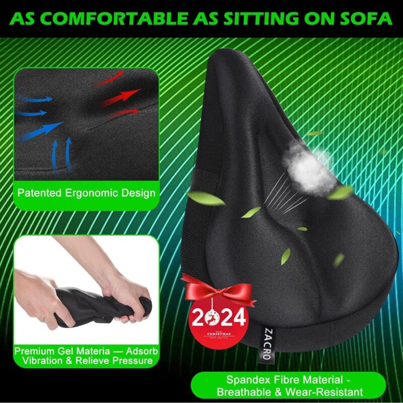 Added: Indoor Bikes Seat - Gel Padded Bike Seat Cover for Men & Women - Image 4