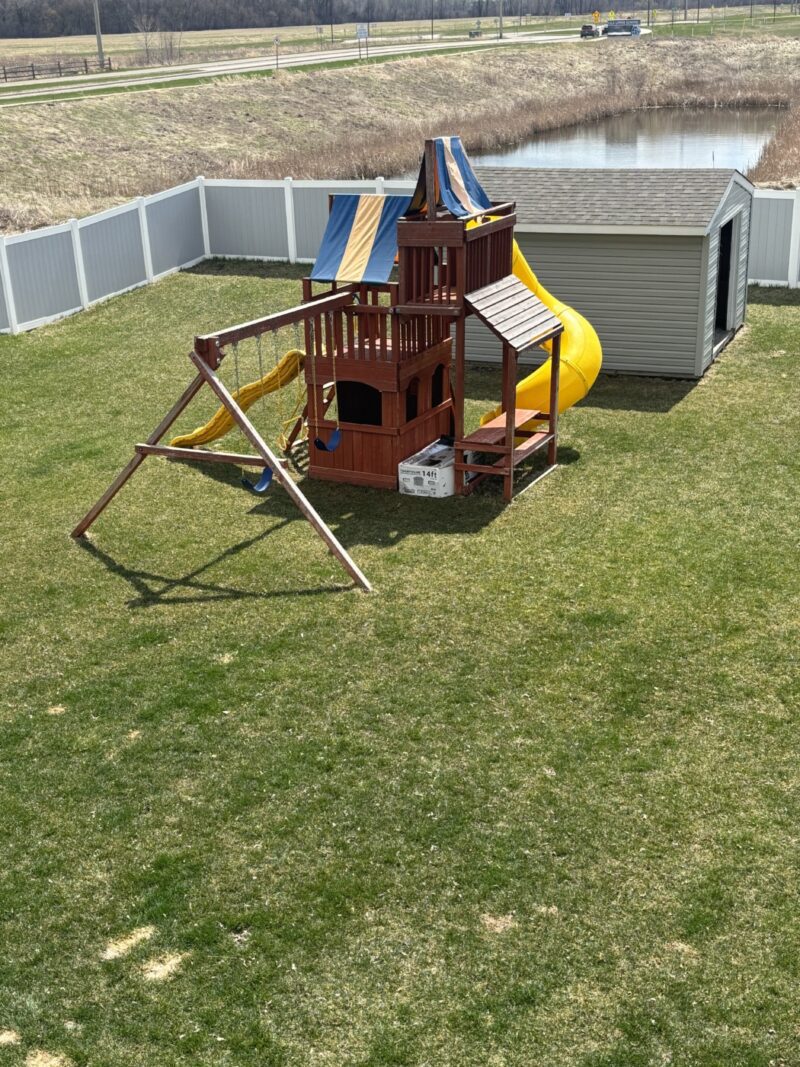 Near-New 2010 Rainbow Play Systems Swing Set, Forest Lake